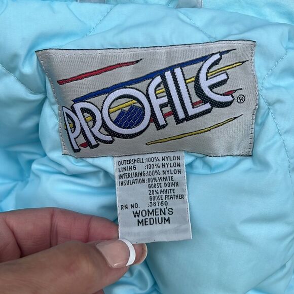 Profile Vintage Ski Down filled Puffer Jacket Coat Women’s 8 Sky Blue - Picture 12 of 16